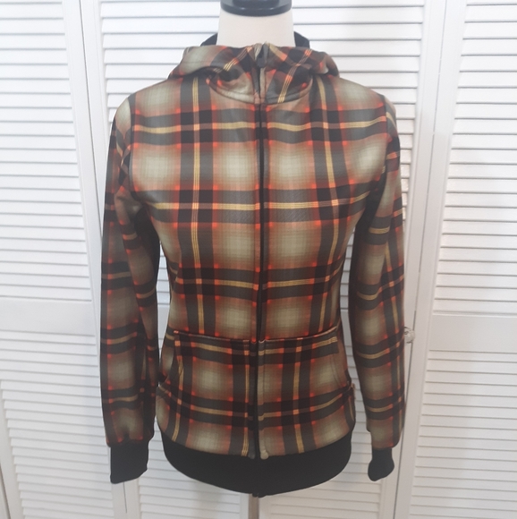 Burton dryride logan plaid fitted hoodie jacket XS - Picture 2 of 8